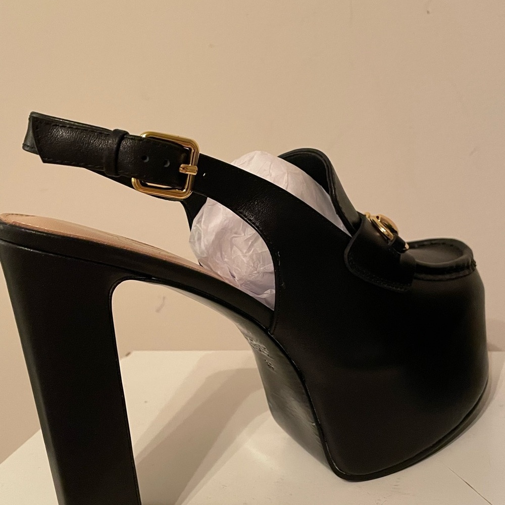 BNWT GUCCI Horsebit Platform slingback loafer - Picture 14 of 14
